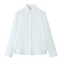 Conjunto de Camisa e Calça de Linho Feminina - Manga Comprida, Cor Sólida