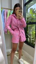 Conjunto de Camisa e Short Emanuelle Verde / Rosa - M / G / GG