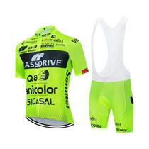 Conjunto de Camisa e Shorts de Ciclismo Amarelo - Equipe Glassdrive - Modelo 20D