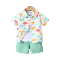 Conjunto de Camisa e Shorts de Verão para Bebê - Estampa de Dinossauro