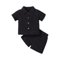 Conjunto de Camisa e Shorts de Verão para Crianças - Algodão, 2 Peças, Casual