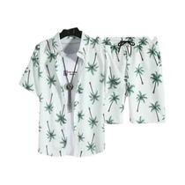 Conjunto de Camisa e Shorts Havaianos Masculinos - Secagem Rápida - Ideal para Praia