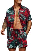 Conjunto de camisa e shorts masculinos COOFANDY Hawaiian de 2 peças