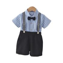 Conjunto De Camisa Xadrez E Shorts De Verão Para Meninos, Roupas Casuais Para Bebês, 2 Peças,