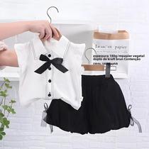 Conjunto De Camiseta De Algodão E Shorts De Verão Para Meninas Moda Infantil Conjunto De Camiseta De Algodão E Shorts De Verão Para Meninas Moda Infantil