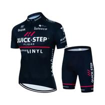 Conjunto De Camiseta De Ciclismo Respirável Para Homens Verão 2024 Quick Step Uniforme MTB Roupas