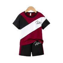 Conjunto De Camiseta De Manga Curta E Shorts Impressos Em 3D Para Crianças, Confortável, Leve E