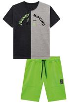 Conjunto de Camiseta e Bermuda em Molevisco Johnny Fox 53180 Conjunto de Camiseta e Bermuda em Molevisco Johnny Fox 53180