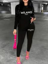 Conjunto de Camiseta e Blusa Feminina Plus Size - Estampa Paris - Manga Comprida