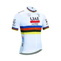 Conjunto De Camiseta E Calças De Ciclismo Unissex De Secagem Rápida UAE Branco TOTAL Team pro