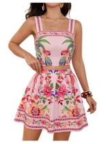 Conjunto de camiseta e saia femininas Outfit Floerns Tropical Crop Conjunto de camiseta e saia femininas Outfit Floerns Tropical Crop