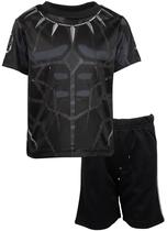 Conjunto de camiseta e short infantil Marvel Avengers Pantera Negra - Preto/Prata (5 anos)