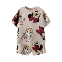 Conjunto De Camiseta E Shorts Com Estampa De Desenho Animado Infantil, Pato Donald, Para Meninos E