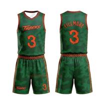 Conjunto De Camiseta E Shorts De Basquete Verde Camo Vineland Thorns GOAT Movie Mesh Sportswear Conjunto De Camiseta E Shorts De Basquete Verde Camo Vineland Thorns GOAT Movie Mesh Sportswear