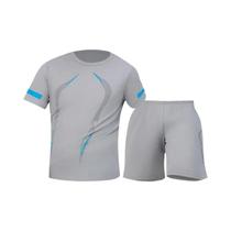 Conjunto De Camiseta E Shorts De Fitness Masculino plus Size De Secagem Rápida Com Mangas Curtas