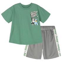 Conjunto de Camiseta e Shorts para Meninos Pequenos Bluey Verde Sálvia e Cinza 4T Conjunto de Camiseta e Shorts para Meninos Pequenos Bluey Verde Sálvia e Cinza 4T