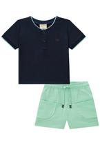 Conjunto de Camiseta em Meia Malha e Bermuda Menino LucBoo
