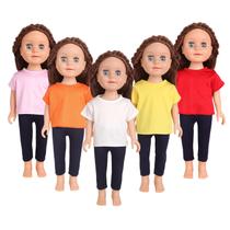 Conjunto de camisetas AugFrog para bonecas de 43 a 46 cm, faça você mesmo, personalizável, 5 peças