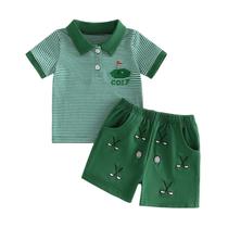 Conjunto de camisetas e shorts listrados de verão da Outfit VISGOGO Baby Boy