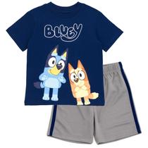 Conjunto de camisetas infantis e shorts de malha Bluey Bingo 24M