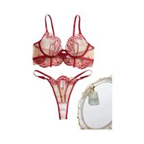Conjunto De Camisola De Renda Preta Para Mulheres Com Detalhes Florais Românticos Lingerie Sexy Para