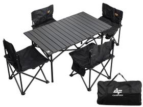 Conjunto de Camping Albatroz Fishing Mesa Dobrável + 4 Cadeiras - TZ-005 Conjunto de Camping Albatroz Fishing Mesa Dobrável + 4 Cadeiras - TZ-005