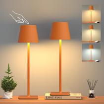 Conjunto de candeeiros de mesa sem fio Yogaret Orange, regulável em 3 vias