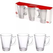 Conjunto de Caneca de Vidro La Vie Xicara Copo Para Chá e Café 220ml- 3 peças Conjunto de Caneca de Vidro La Vie Xicara Copo Para Chá e Café 220ml- 3 peças