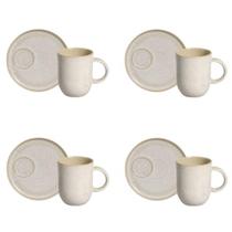 Conjunto De Canecas Com Pires 04 Peças Linhas Latte Porto Brasil