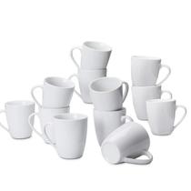 Conjunto de canecas de café Amazon Basics Porcelain 350 ml 12 unidades brancas