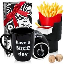 Conjunto de Canecas de Café Engraçadas RIYA White Elephant - Presente Criativo