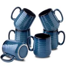 Conjunto de canecas de café Hasense 12 onças Ceramic Tea Kitchen Blue Latte