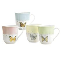 Conjunto de Canecas de Café Lenox Butterfly Meadow 4 Peças 295 ml Conjunto de Canecas de Café Lenox Butterfly Meadow 4 Peças 295 ml