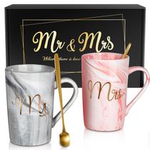 Conjunto de canecas de café Linkax Mr and Mrs em cerâmica