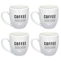 Conjunto De Canecas Em Porcelana 300ml Branca Manhattan Com 4 Unidades Conjunto De Canecas Em Porcelana 300ml Branca Manhattan Com 4 Unidades