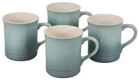 Conjunto de canecas Le Creuset Stoneware Sea Salt 400 ml (14 onças) x 4 Conjunto de canecas Le Creuset Stoneware Sea Salt 400 ml (14 onças) x 4