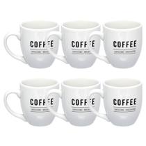 Conjunto De Canecas Porcelana Branca Manhattan Para Café - 6 Unidades Conjunto De Canecas Porcelana Branca Manhattan Para Café - 6 Unidades