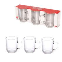 Conjunto de Canecas Ruby em Vidro com 3 Peças 210ml - Hauskraft Conjunto de Canecas Ruby em Vidro com 3 Peças 210ml - Hauskraft