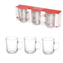 Conjunto de Canecas Ruby em Vidro com 3 Peças 210ml - Hauskraft