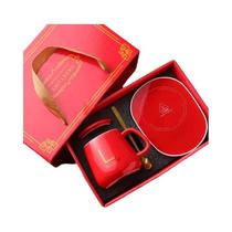 Conjunto De Canecas Térmicas De Cerâmica Recarregáveis Por USB Com Tampa, Colher E Bolsa De