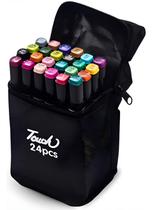 Conjunto de Caneta Marcador Permanente Ponta Dupla Touch