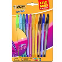 conjunto de canetas coloridas 10 cores bic cores vivas 1.2 mm pronta entrega