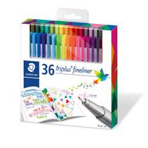 Conjunto de canetas coloridas STAEDTLER Triplus Fineliner 36 cores variadas Conjunto de canetas coloridas STAEDTLER Triplus Fineliner 36 cores variadas