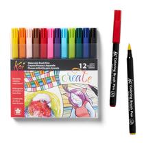 Conjunto de canetas com pincel de aquarela SAKURA Koi Coloring, pacote com 12