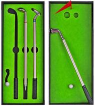Conjunto de canetas de golfe de mesa NALAKUVARA com 3 canetas esferográficas e 2 bolas Conjunto de canetas de golfe de mesa NALAKUVARA com 3 canetas esferográficas e 2 bolas