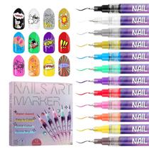 Conjunto de canetas de tinta acrílica Kalolary Nail Polish 12 cores 3mL Conjunto de canetas de tinta acrílica Kalolary Nail Polish 12 cores 3mL
