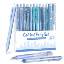 Conjunto de canetas de tinta gel, quatro doces, pacote com 12 cores pastel com marcador