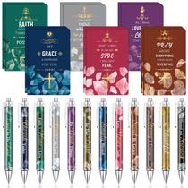 Conjunto de canetas e diários bíblicos cristãos Colarr, 24 unidades, 8x12,5 cm