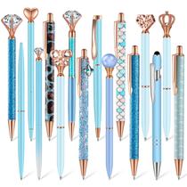 Conjunto de canetas esferográficas Colarr 16 peças Blue Glitter 14,5 cm