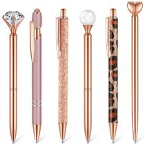 Conjunto de canetas esferográficas Qeeenar Metal Crystal Diamond, 6 unidades Conjunto de canetas esferográficas Qeeenar Metal Crystal Diamond, 6 unidades